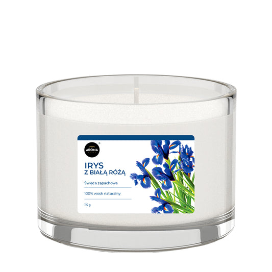 SCENTED CANDLE - BASIC LINE - IRIS WITH A WHITE ROSE