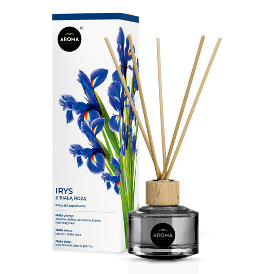 REED DIFFUSER - BASIC LINE - IRIS WITH A WHITE ROSE