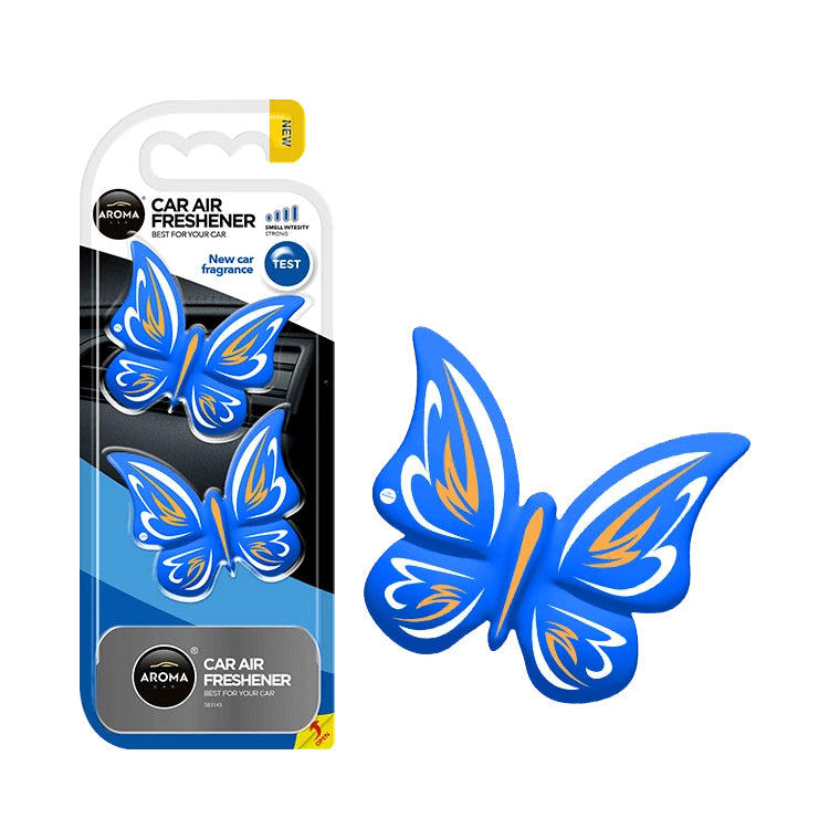 HOME & CAR AIR FRESHENER - POLYMERS BUTTERFLIES - NEW CAR