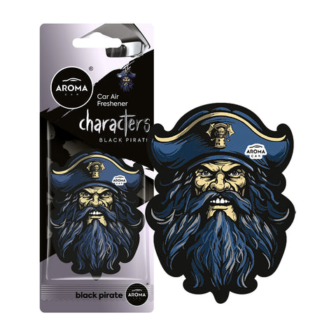 HOME & CAR AIR FRESHENER - CELLULOSE - CHARACTERS – BLACK PIRATE