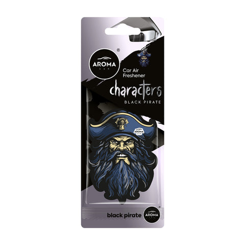 HOME & CAR AIR FRESHENER - CELLULOSE - CHARACTERS – BLACK PIRATE