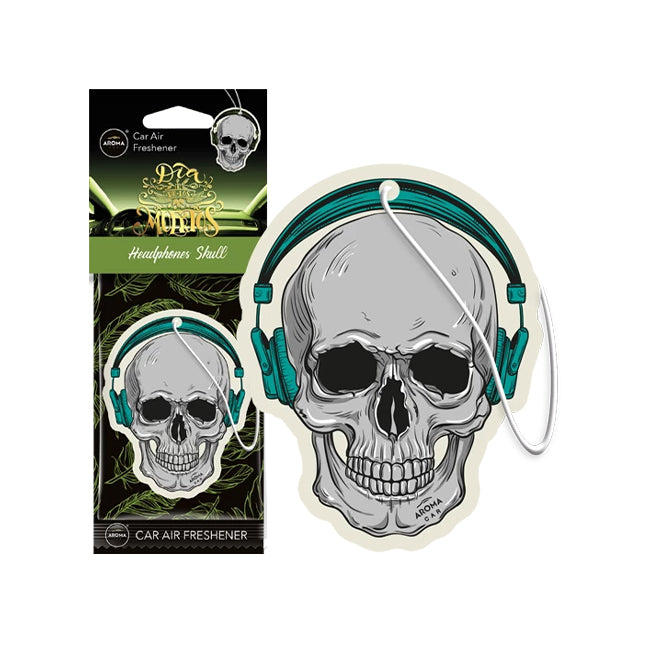 CAR AIR FRESHENER - CELLULOSE DIA DE LOS MUERTOS - HEADPHONES SKULL