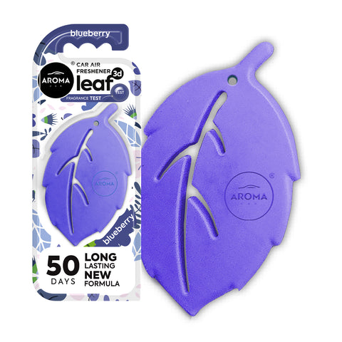 HOME & CAR AIR FRESHENER - POLYMER - LEAF 3D BLUEBERRY