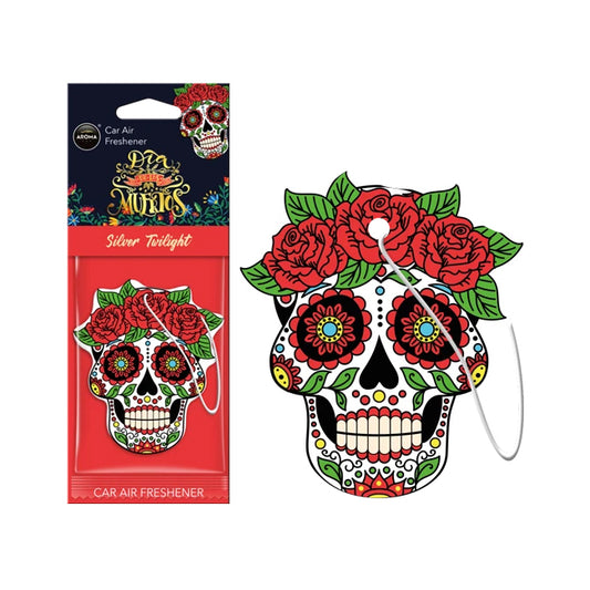 CAR AIR FRESHENER - CELLULOSE DIA DE LOS MUERTOS - SILVER TATTOO