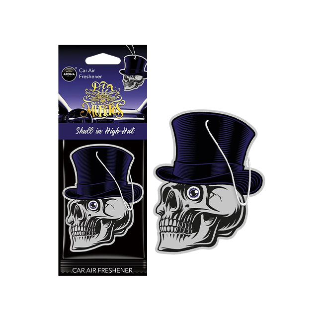 CAR AIR FRESHENER - CELLULOSE DIA DE LOS MUERTOS - SKULL IN HIGH-HAT