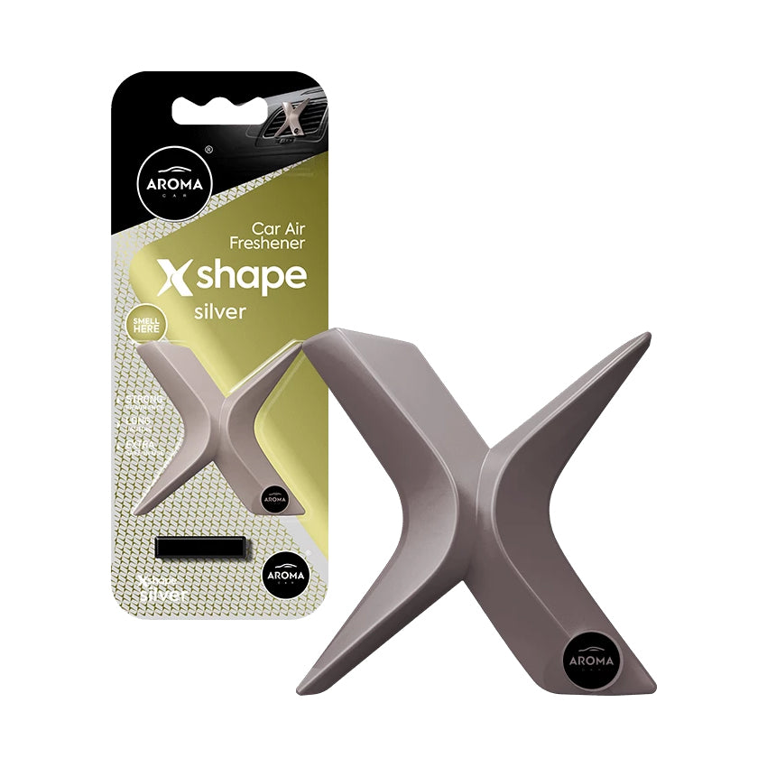 HOME & CAR AIR FRESHENER - POLYMERS - X SHAPE SILVER